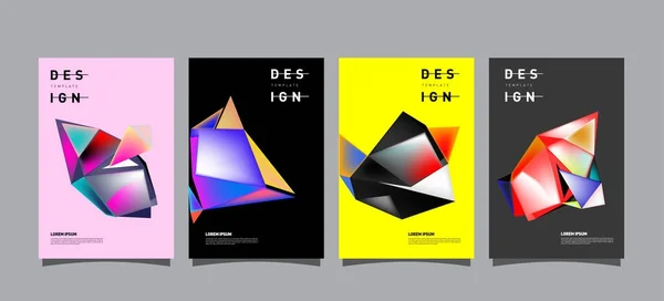 Poster Geometrico Colorato Design Della Copertina Sfondi Con Gradienti Geometrici — Vettoriale Stock