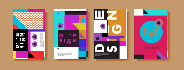 Minimalistische Vector Omvat Ontwerp Set Cool Geometrische Verlopen Vorm Futuristische — Stockvector