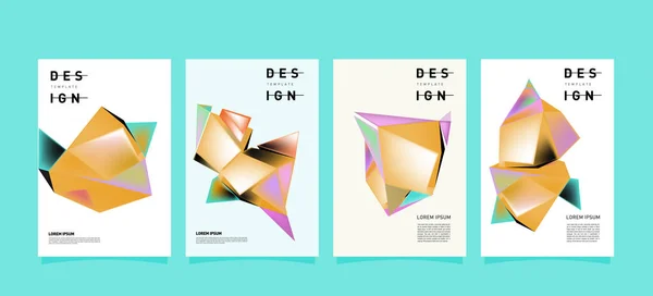 Färgglada Geometriska Affisch Och Cover Design Minimal Geometriska Mönster Övertoningar — Stock vektor