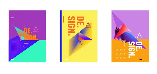 Барвисті Геометричні Плакати Обкладинки Дизайну Мінімальні Геометричні Фони — стоковий вектор