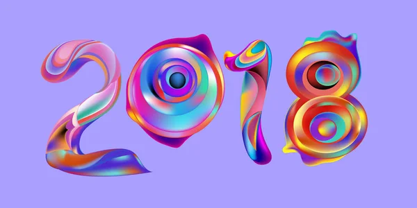 2018 Ano Novo Fundo Elemento Design Colorido Tinta Acrílica Para — Vetor de Stock