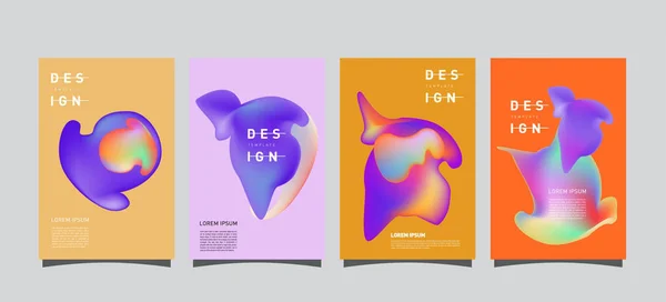 Renkli Soyut Sıvı Sıvı Poster Kapak Tasarımı Geometrik Desen Degradeler — Stok Vektör