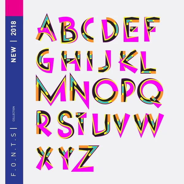 다채로운 알파벳의 벡터입니다 디자인과 일러스트 템플릿에 고유한 글꼴입니다 그래피 포스터와 — 스톡 벡터