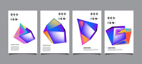 Cartel Geométrico Colorido Diseño Cubierta Patrón Geométrico Mínimo Gradientes Fondos — Archivo Imágenes Vectoriales