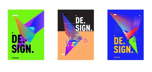 Barevný Geometrický Design Plakáty Obaly Minimální Geometrické Pozadí — Stockový vektor