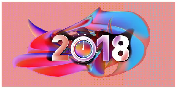 2018 Nowy Rok Tle Kolorowe Farby Akrylowe Element Projektu Dla — Wektor stockowy
