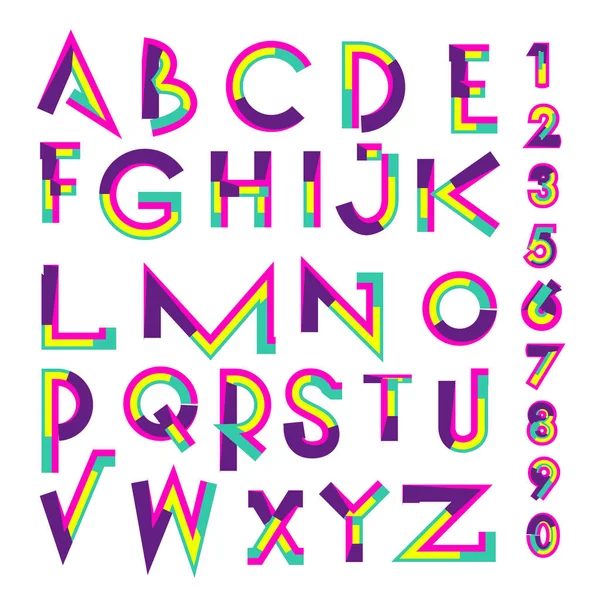 Vektör renkli alfabesi. Tasarım ve çizim şablonu için benzersiz yazı tipleri. Tipografi için poster ve başlık yayını.