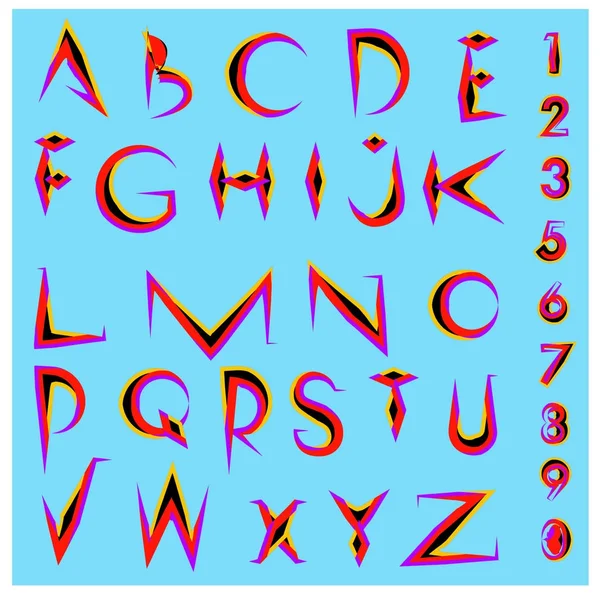 Vector Van Kleurrijke Alfabet Unieke Lettertypen Voor Ontwerp Illustratie Sjabloon — Stockvector