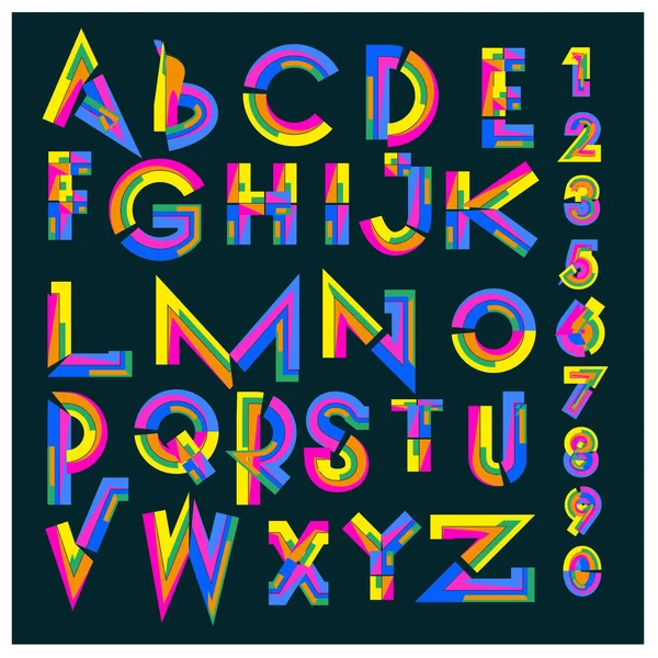 Vektor Des Bunten Alphabets Einzigartige Schriftarten Für Design Und Illustrationsvorlage — Stockvektor