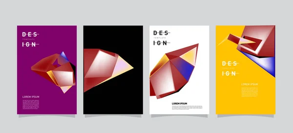 Poster Géométrique Coloré Design Couverture Gradients Géométriques Minimaux Arrière Plans — Image vectorielle