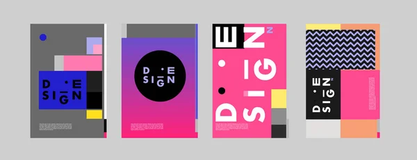 Minimalistische Vector Omvat Ontwerp Set Cool Geometrische Verlopen Vorm Futuristische — Stockvector