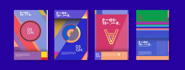 Buntes Geometrisches Plakat Und Coverdesign Minimale Geometrische Musterverläufe Hintergründe — Stockvektor