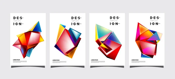 Poster Geometrico Colorato Design Della Copertina Sfondi Con Gradienti Geometrici — Vettoriale Stock