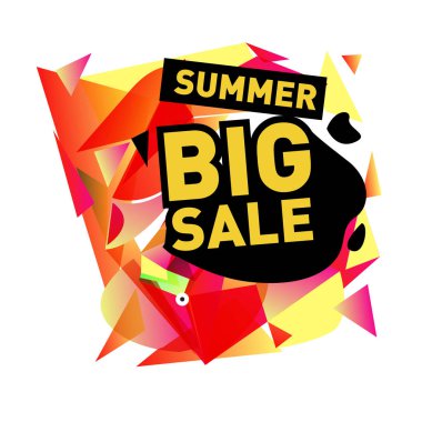 Yaz satış memphis tarzı web afiş. Moda ve seyahat poster indirim. Vektör tatil soyut renkli resimde kampanya ve promosyon.