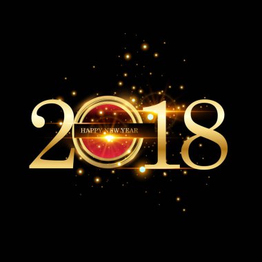 Mutlu yeni yıl 2018 renkli soyut tasarım, takvim ve tebrik kartı için vektör öğeleri.