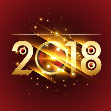 Mutlu yeni yıl 2018 renkli soyut tasarım, takvim ve tebrik kartı için vektör öğeleri.