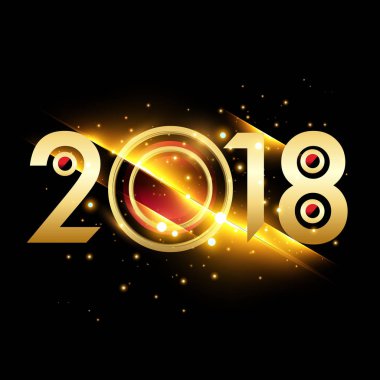 Mutlu yeni yıl 2018 renkli soyut tasarım, takvim ve tebrik kartı için vektör öğeleri.