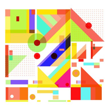 Trendy geometrik öğeleri memphis tasarımı renkli ve parlak. Retro 90s doku, desen ve öğeleri tarzı. Modern arka plan tasarımı ve kapak şablonu.