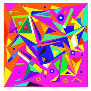 Vektör soyut geometrik küp ve üçgen açısal renkli desen. Arka plan düzen tasarım ve poster için.