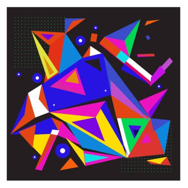 Vektör soyut geometrik küp ve üçgen açısal renkli desen. Arka plan düzen tasarım ve poster için.