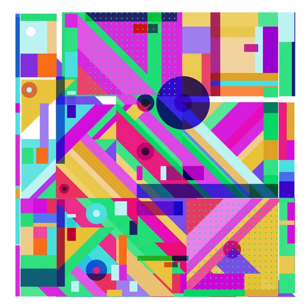 Modne Elementy Geometryczne Memphis Kolorowe Świecące Design Retro Lat Tych — Wektor stockowy