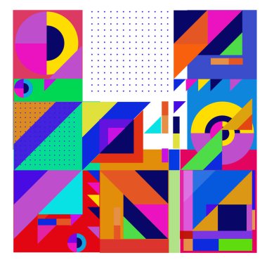 Trendy geometrik öğeleri memphis tasarımı renkli ve parlak. Retro 90s doku, desen ve öğeleri tarzı. Modern arka plan tasarımı ve kapak şablonu.