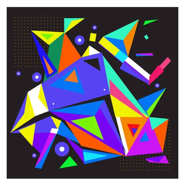 Vetor Abstrato Cubo Geométrico Triângulo Padrão Colorido Angular Plano Fundo — Vetor de Stock