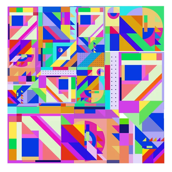 Trendige Geometrische Elemente Prägen Sein Farbenfrohes Und Leuchtendes Design Textur — Stockvektor