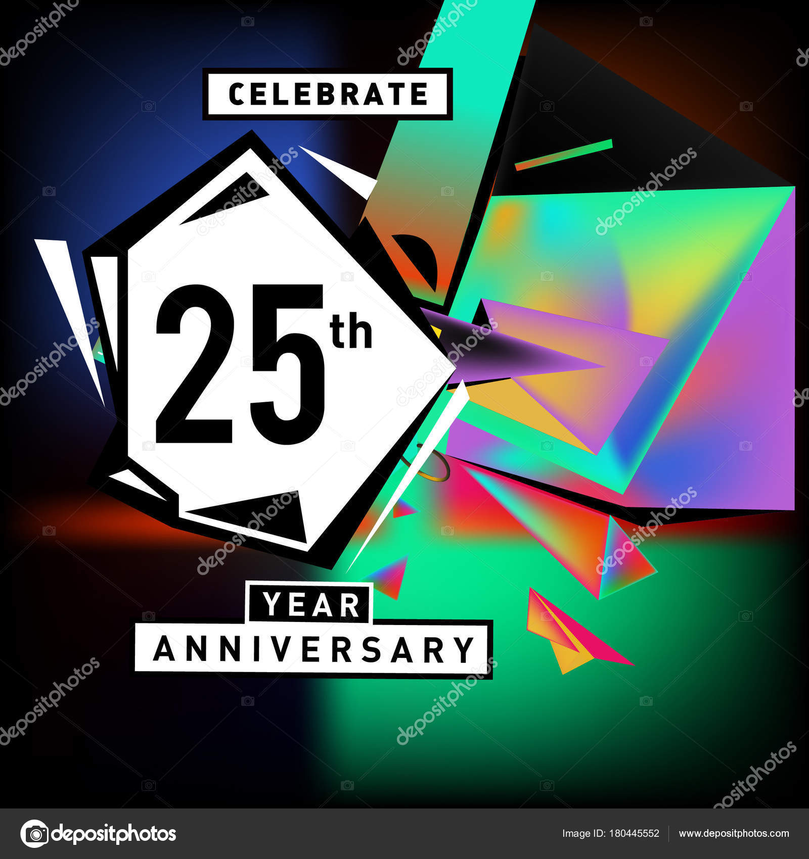 Jähriges Jubiläum Karte Mit Buntem Hintergrund Geburtstag Logo Auf