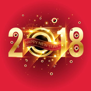 Mutlu yeni yıl 2018 renkli soyut tasarım, takvim ve tebrik kartı için vektör öğeleri.
