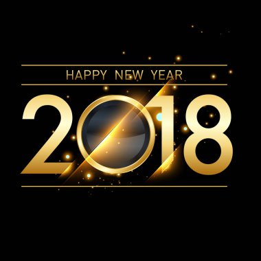 Mutlu yeni yıl 2018 renkli soyut tasarım, takvim ve tebrik kartı için vektör öğeleri.