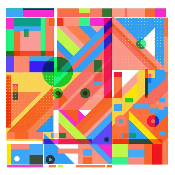 Elementos Geométricos Moda Memphis Diseño Colorido Brillante Estilo Retro Los — Archivo Imágenes Vectoriales
