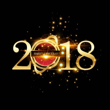 Mutlu yeni yıl 2018 renkli soyut tasarım, takvim ve tebrik kartı için vektör öğeleri.