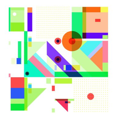 Trendy geometrik öğeleri memphis tebrik kartları tasarımı. Retro tarzı doku, desen ve öğeleri. Modern soyut tasarım poster ve kapak şablonu