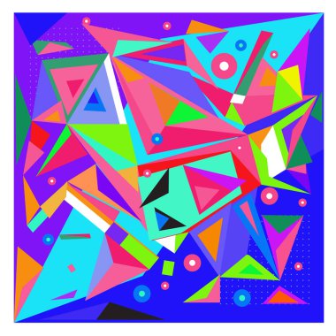 Vektör soyut geometrik küp ve üçgen açısal renkli desen. Arka plan düzen tasarım ve poster için.