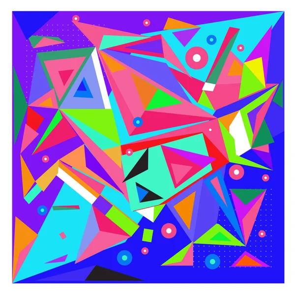 Cubo Geometrico Astratto Vettoriale Modello Colorato Triangolare Triangolo Sfondo Progettazione — Vettoriale Stock