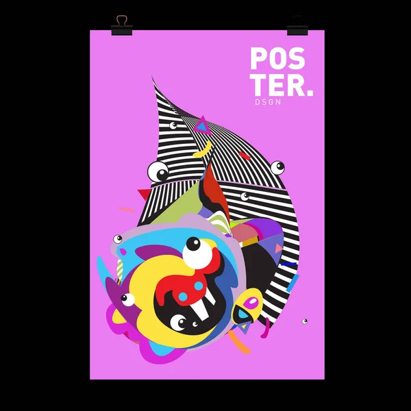 Soyut Renkli Curvy Sıvı Kapak Poster Kabarcık Şekillerin Düzeni Tasarım — Stok Vektör