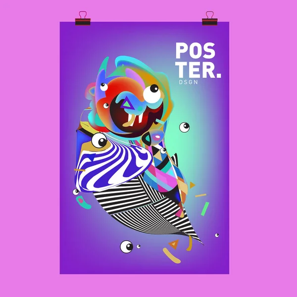 Abstract Copertina Liquida Curvy Colorata Poster Forme Bolle Layout Composizione — Vettoriale Stock