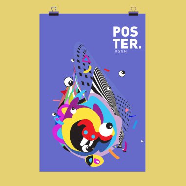 Soyut renkli curvy sıvı kapak, poster. Kabarcık şekillerin düzeni tasarım kompozisyon ve şablon.