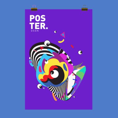 Soyut renkli curvy sıvı kapak, poster. Kabarcık şekillerin düzeni tasarım kompozisyon ve şablon.