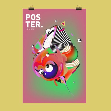 Soyut renkli curvy sıvı kapak, poster. Kabarcık şekillerin düzeni tasarım kompozisyon ve şablon.