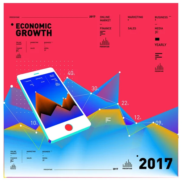 Vector illustration Mobile apps Digital Marketing. Smart phone and Apps Poster. 3d and Dynamic design illustration. Design Templates for Internet Business.