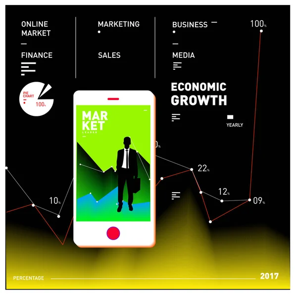 Vector illustration, Mobile apps Digital Marketing.  Apps Poster. 3d and Dynamic design illustration. Design Templates for Internet Business.