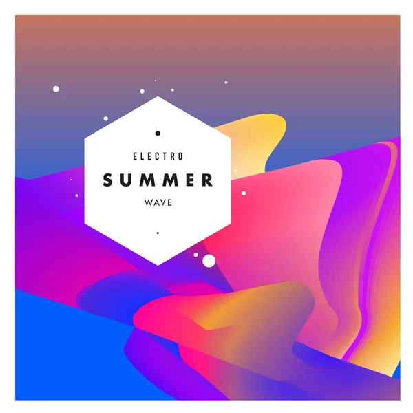 Фестиваль Електронної Музики Електричний Літній Плакат Клубна Вечірка Плакатний Дизайн — стоковий вектор