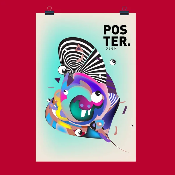 Soyut Renkli Curvy Sıvı Kapak Poster Kabarcık Şekillerin Düzeni Tasarım — Stok Vektör