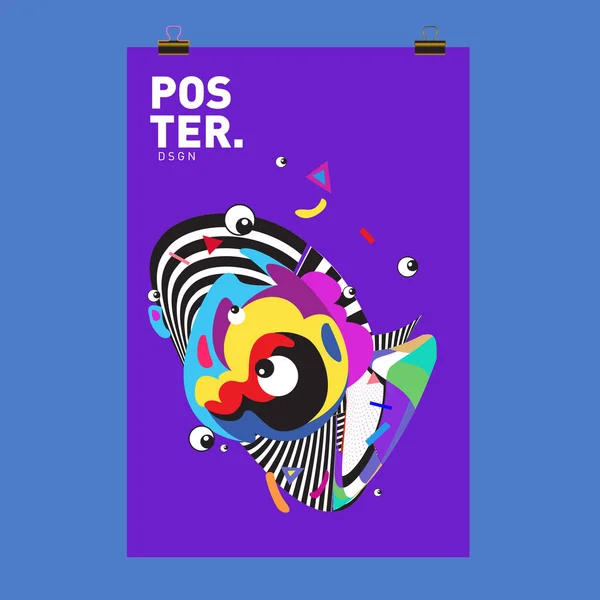 Abstrakte Bunte Kurvige Flüssige Hülle Poster Blase Formen Layout Design — Stockvektor