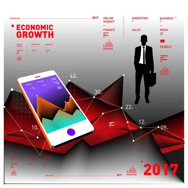 Vector Illustratie Mobiele Apps Digitale Marketing Slimme Telefoon Apps Poster — Stockvector