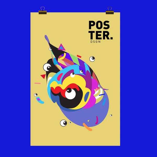 다채로운 매력적인 포스터입니다 레이아웃 디자인 — 스톡 벡터