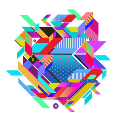 Vektör üçgen geometrik 3d formları. Modern bilgi afiş poster, ileti sunumlar veya kimlik düzenleri için arka. Grafik şablonu ve fikirler.