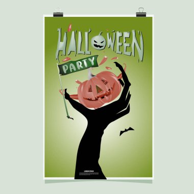 Cadılar Bayramın kutlu olsun Poster. Vektör çizim Cadılar Bayramı partisi.